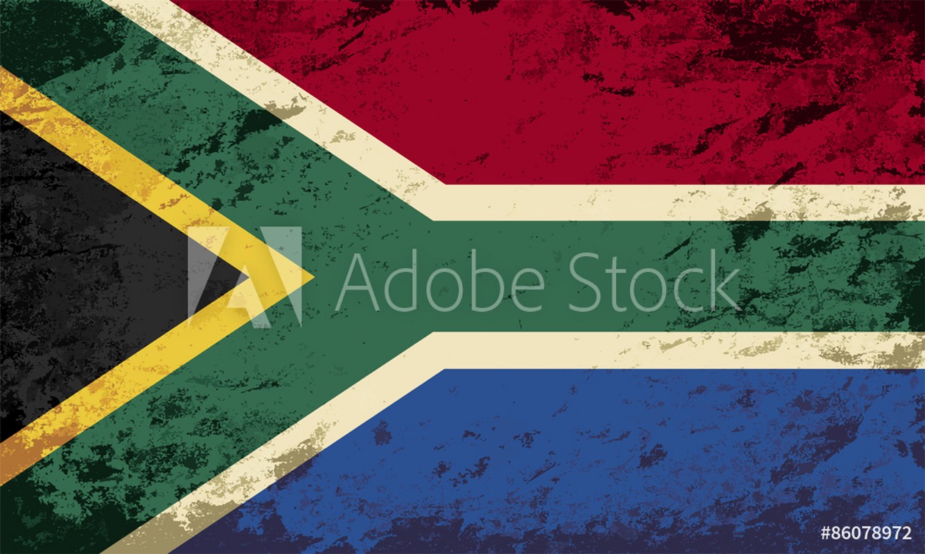 Afbeeldingen van South Africa flag Grunge background Vector illustration